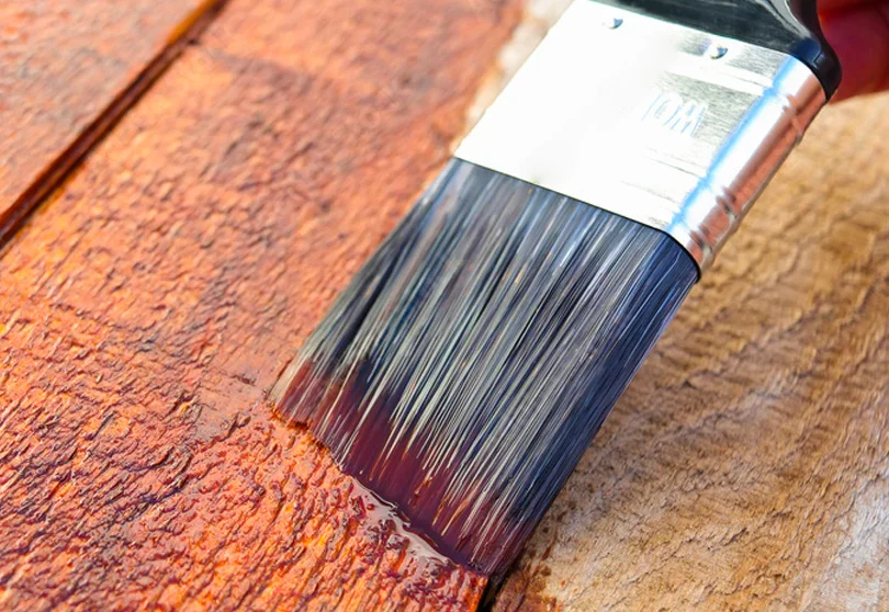 Wood staining and varnishing